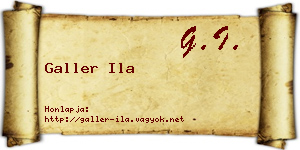 Galler Ila névjegykártya